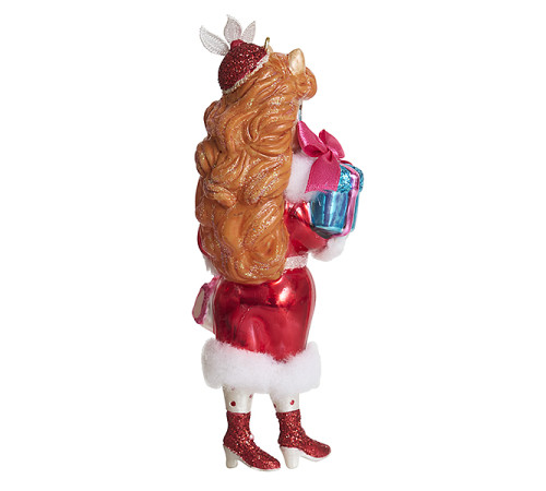 Лошадь "Леди с подарками" (стекло) 5х3,5х13,5 см 