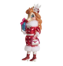 Лошадь "Леди с подарками" (стекло) 5х3,5х13,5 см 