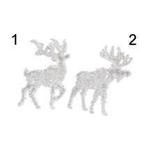 Лось/Олень искристые  снежные, асс. из 2-х  8х12,5 см 