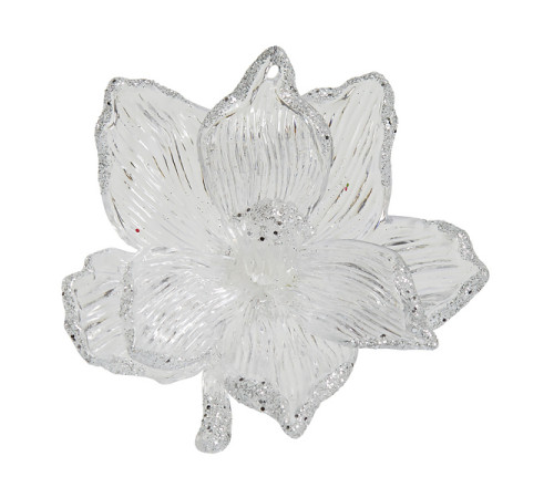 Магнолия 3D прозрачная с серебристым декором 10,3х3,5х10 см