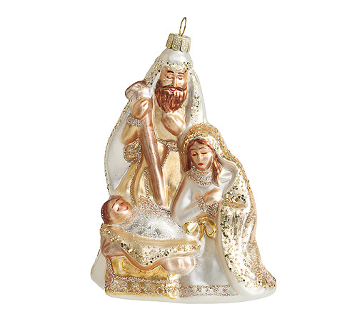 Святое семейство в золотых одеждах (стекло) 9х5х12,5 см