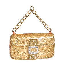 Сумочка золотая винтаж (стекло) 7,5х2,5х14,5 см