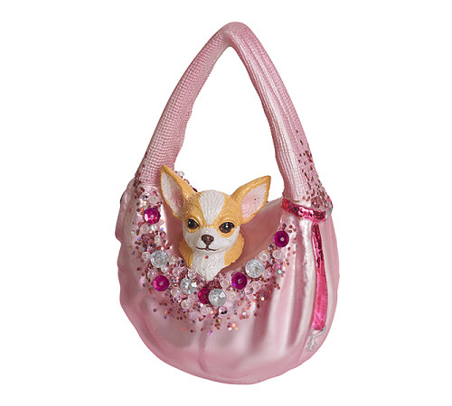 Чихуахуа в розовой сумке (стекло) 7,5х5х12,5 см