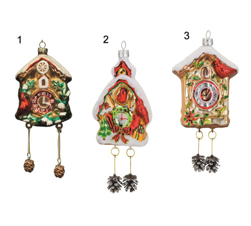 Часы-ходики "Сказочный лес", асс. из 3-х стоимость за 1шт (Нужный вариант указать в комментарии) (стекло) 7,5х4,5х16 см