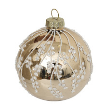 Шар "Снежная сюита" золотой глянцевый (стекло) 8 см
