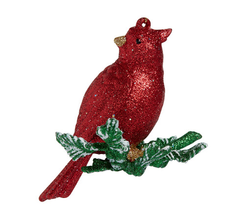 Птица красный кардинал 3D 11х8х8,5 см