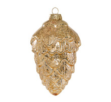 Шишка прозрачно-золотая винтаж (стекло) 8х8х13 см