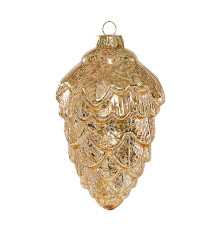 Шишка прозрачно-золотая винтаж (стекло) 8х8х13 см