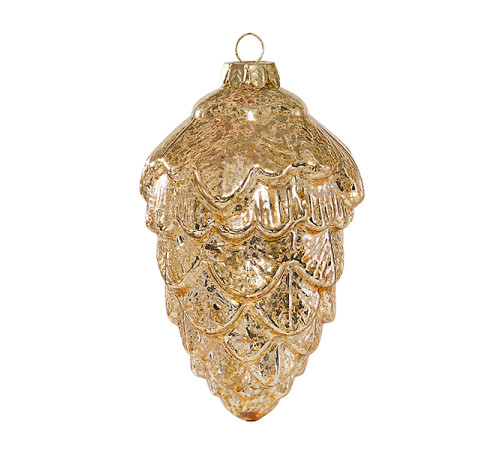 Шишка прозрачно-золотая винтаж (стекло) 8х8х13 см