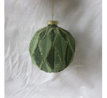 Шар "Серия Классическая", D10см зеленые ромбы