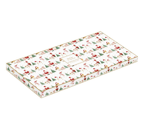 Фарфоровое сервировочное блюдо 34*15см в цветной коробке LET IT SNOW