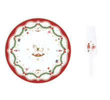 Фарфоровое блюдо Ø 32 см в цветной коробке MAGIE DE NOEL