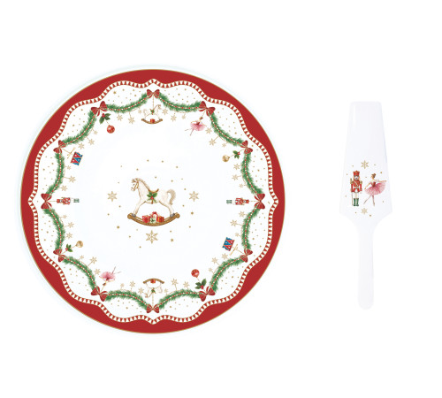 Фарфоровое блюдо Ø 32 см в цветной коробке MAGIE DE NOEL