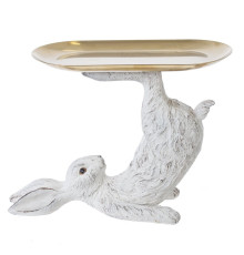 Фигурка декоративная "Заяц" с подставкой, L20 W8,5 H15 см