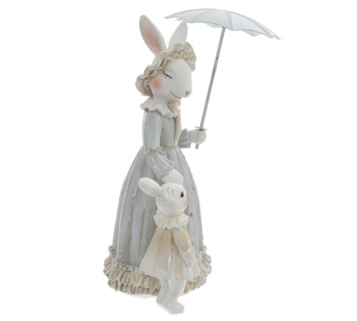 Фигурка декоративная "Зайчиха с зайчонком", L15,5 W12 H20,5 см