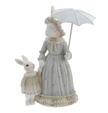 Фигурка декоративная "Зайчиха с зайчонком", L15,5 W12 H20,5 см