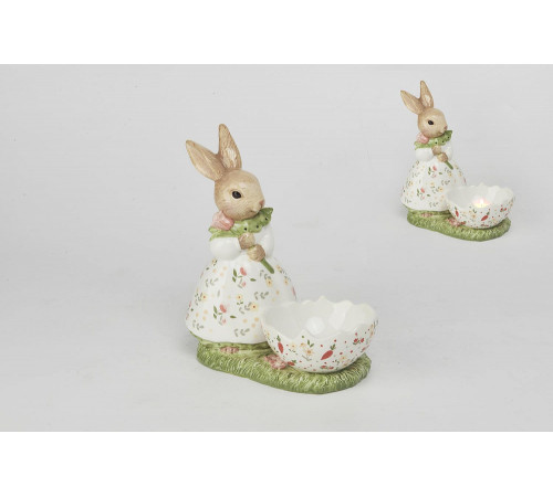 Кролик с подставкой под яйцо, 16,8*9,7*18,7см