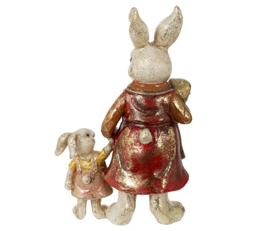 Фигурка декоративная "Зайчиха с зайчонком", L13 W7 H21,5 см