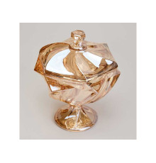 КОНФЕТНИЦА С КРЫШКОЙ НА НОЖКЕ "BOGEMA" AMBER ДИАМЕТР=17 СМ ВЫСОТА=15,5 СМ