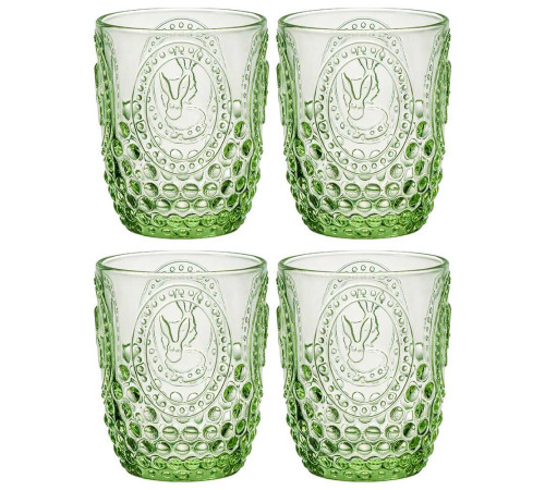 НАБОР СТАКАНОВ ДЛЯ ВОДЫ/СОКА "SUNDAY" GREEN 4ШТ/280 МЛ