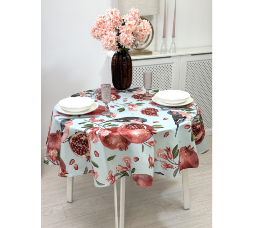 Скатерть столовая Зяблик и Гранат круг 220