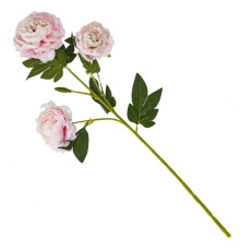 Цветок искусственный с каплями росы "Пион", L18 W15 H67 см