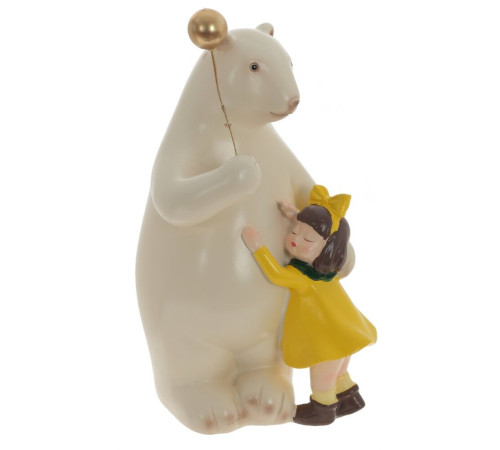 Фигурка декоративная "Девочка с медведем", L12 W13 H21 см