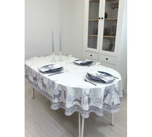 Скатерть ATMOSPHERE HOME Scandic овальная, водоотталкивающая, артикул-СКН-овал 145*220, размер овал 145*220, 100% хлопок, коробка картон