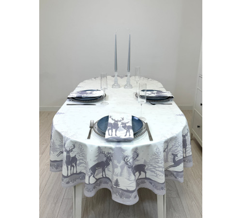 Скатерть ATMOSPHERE HOME Scandic овальная, водоотталкивающая, артикул-СКН-овал 145*220, размер овал 145*220, 100% хлопок, коробка картон