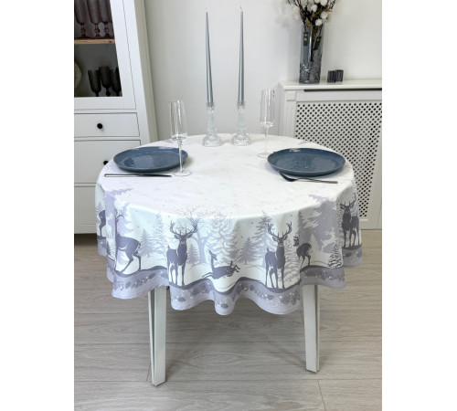 Скатерть ATMOSPHERE HOME Scandic круглая, водоотталкивающая, артикул-СКН-Ф150, размер круг 150, 100% хлопок, коробка картон