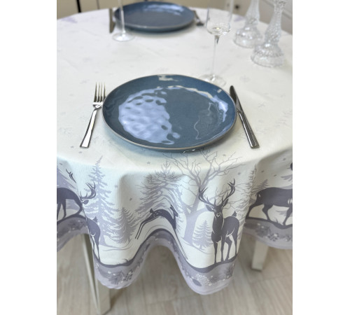 Скатерть ATMOSPHERE HOME Scandic круглая, водоотталкивающая, артикул-СКН-Ф150, размер круг 150, 100% хлопок, коробка картон