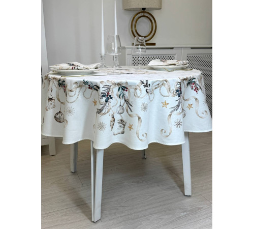 Скатерть ATMOSPHERE HOME Brilliance круглая, водоотталкивающая, артикул-БЛ-Ф150, размер круг 150, 100% хлопок, коробка картон