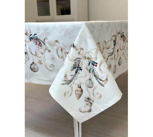 Скатерть ATMOSPHERE HOME Brilliance прямоугольная, водоотталкивающая, артикул-БЛ-145*350, размер 145*350, 100% хлопок, коробка картон