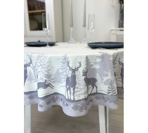 Скатерть ATMOSPHERE HOME Scandic круглая, водоотталкивающая, артикул-СКН-Ф168, размер круг 168, 100% хлопок, коробка картон
