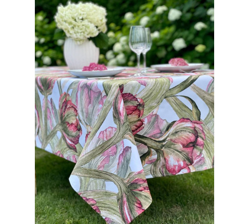 Скатерть столовая Зеленый тюльпан 145 x 300 см