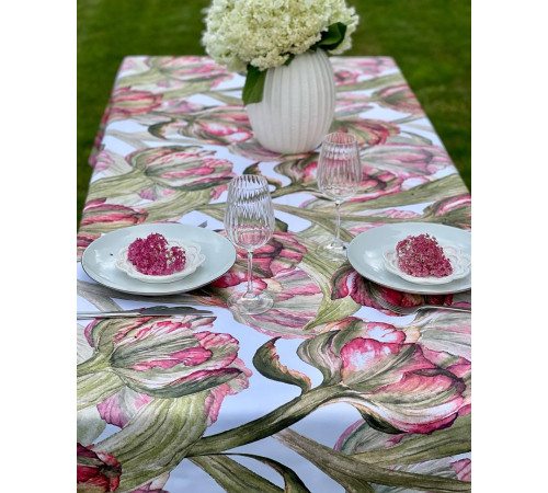 Скатерть столовая Зеленый тюльпан 145 x 300 см