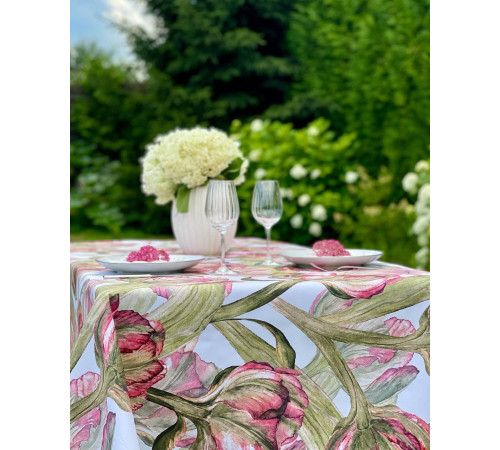 Скатерть столовая Зеленый тюльпан 145 x 300 см