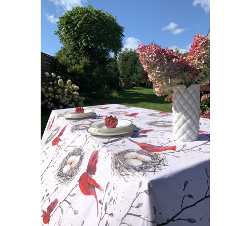 Птица на гнезде: скатерть 145 x 350 см (с пропиткой «Антипятно»)