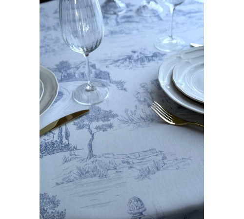 Скатерть столовая TUILE DE JOUY Ф150