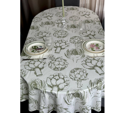 Скатерть столовая Артишок 145 x 200 см (овал)