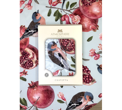 Зяблик и Гранат: круглая скатерть д.150 см (с пропиткой «Антипятно»)