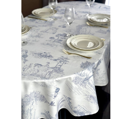 Скатерть столовая TUILE DE JOUY 145 x 250 см (овал)