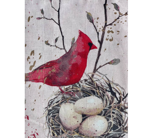 Птица на гнезде: скатерть 145 x 200 см ( 50% лен, 50% хлопок)