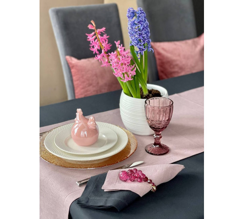 Дорожка столовая Пыльная Роза ЛЕН 45х200 см