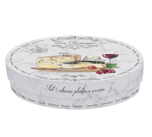 Фарфоровый набор из 4-х закусочных тарелок Ø 19 см в коробке LES FROMAGES