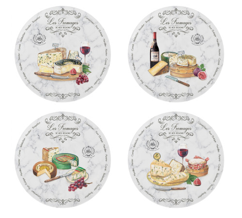 Фарфоровый набор из 4-х закусочных тарелок Ø 19 см в коробке LES FROMAGES