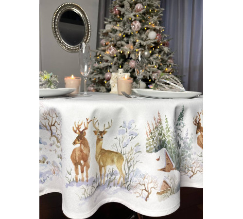 Скатерть столовая Альпийский склон круг д.150