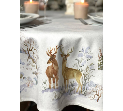 Скатерть столовая Альпийский склон круг д.150