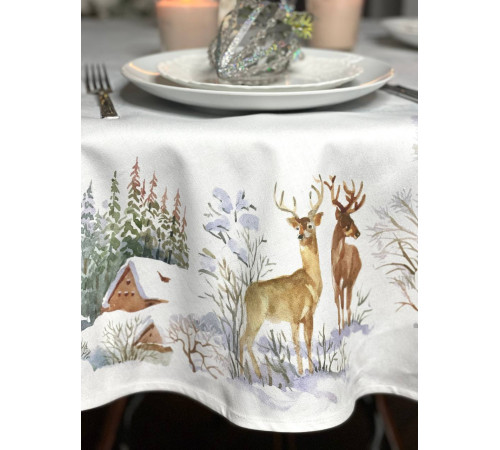 Скатерть столовая Альпийский склон круг д.150