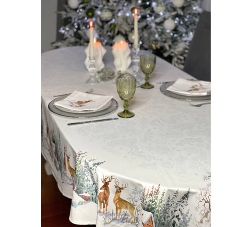 Скатерть столовая Альпийский склон 145 x 250 см (овал)